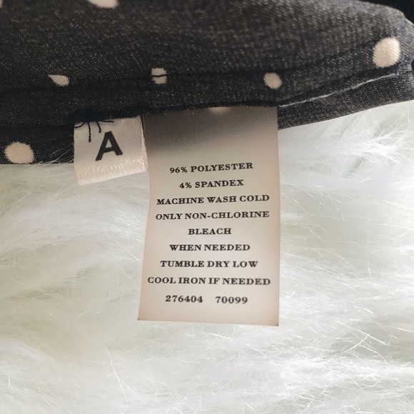 Ann Taylor Polka Dot Navy White Top with Keyhole - Picture 5 of 6